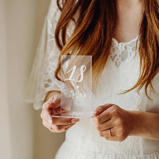 Acrylic Table Numbers for Minimalist Wedding