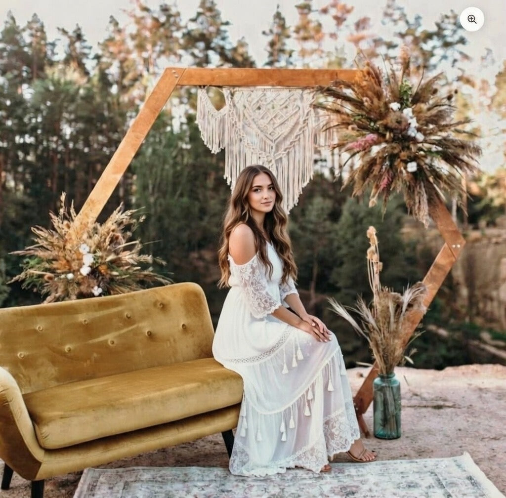 Wooden Wedding Arch: Hexagon, Triangle & Ruby-Shaped Wooden Arbor Backdrop