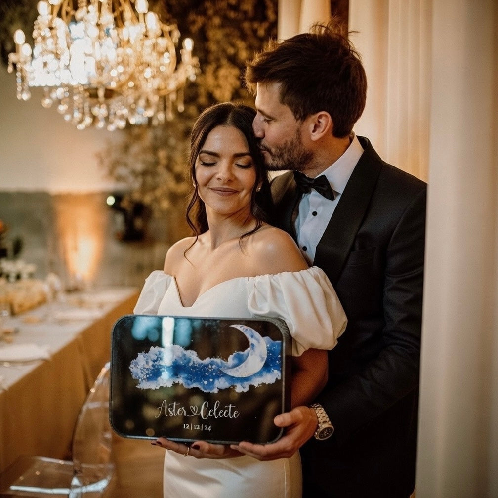 Personalized Celestial Wedding Card Box, Galaxy Theme Party Decor, Money Container