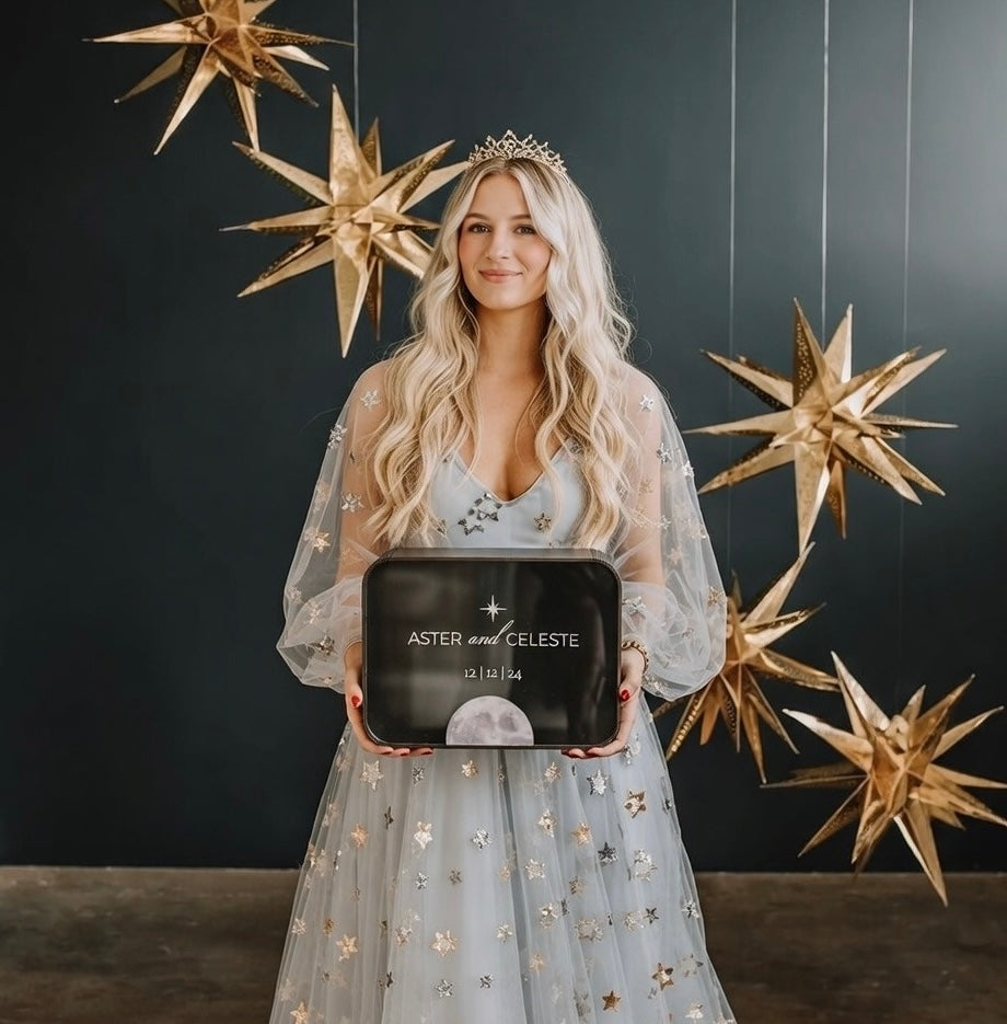 Personalized Celestial Wedding Card Box, Galaxy Theme Party Decor, Money Container