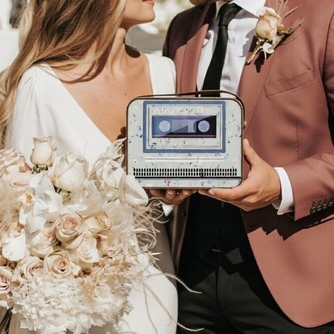 Custom Audio Guest Book Alternative for Retro Music Wedding