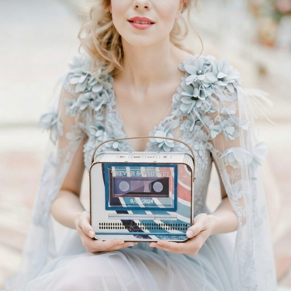 Custom Audio Guest Book Alternative for Retro Music Wedding