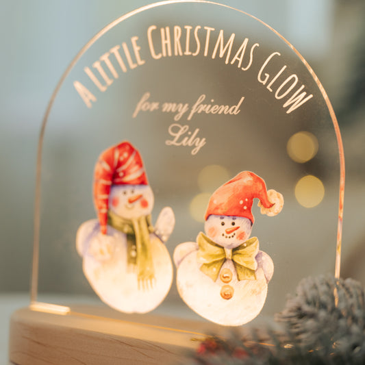 Personalized Christmas Night Light, Holiday Scandinavian Winter Decor