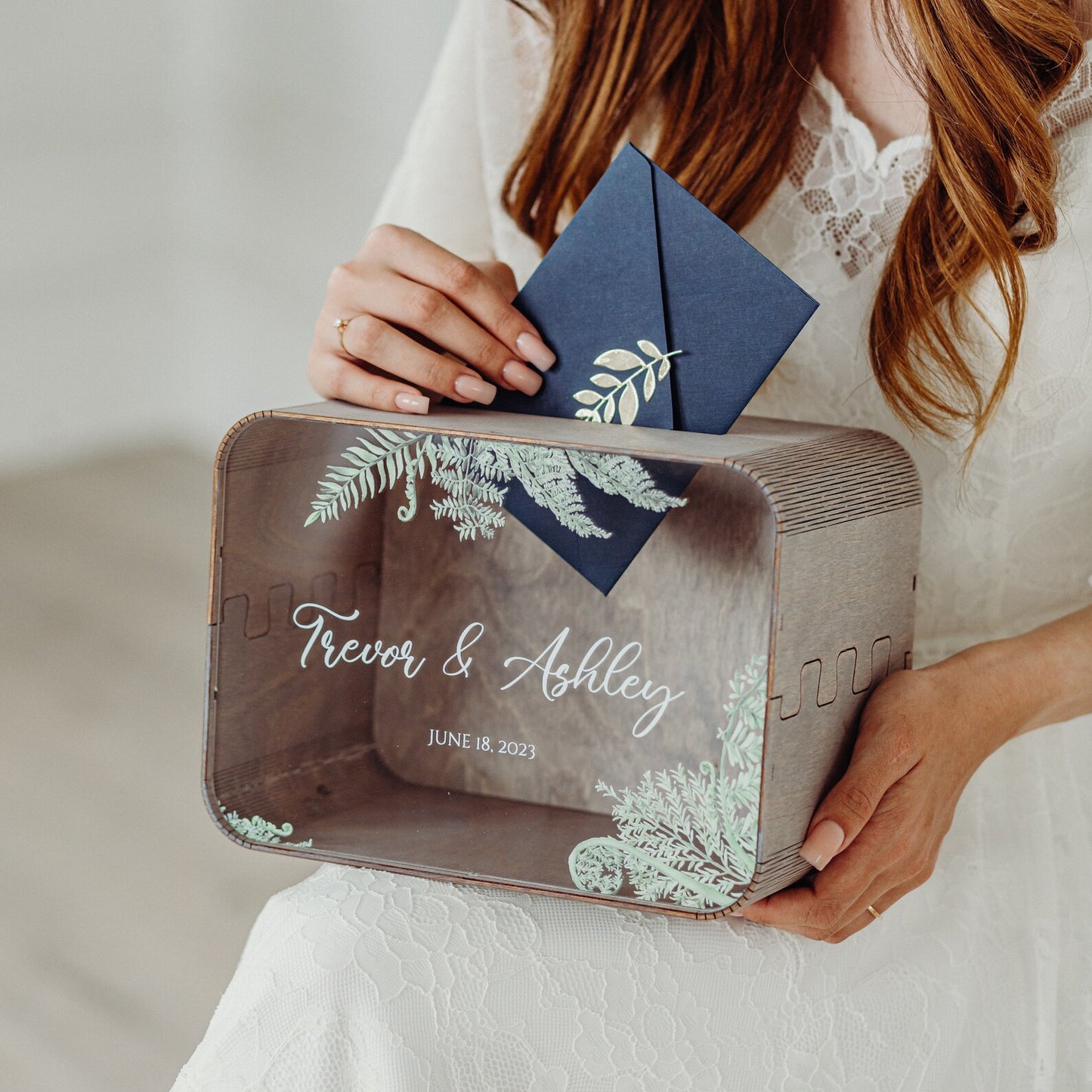 Personalized Wedding Card Box with Print