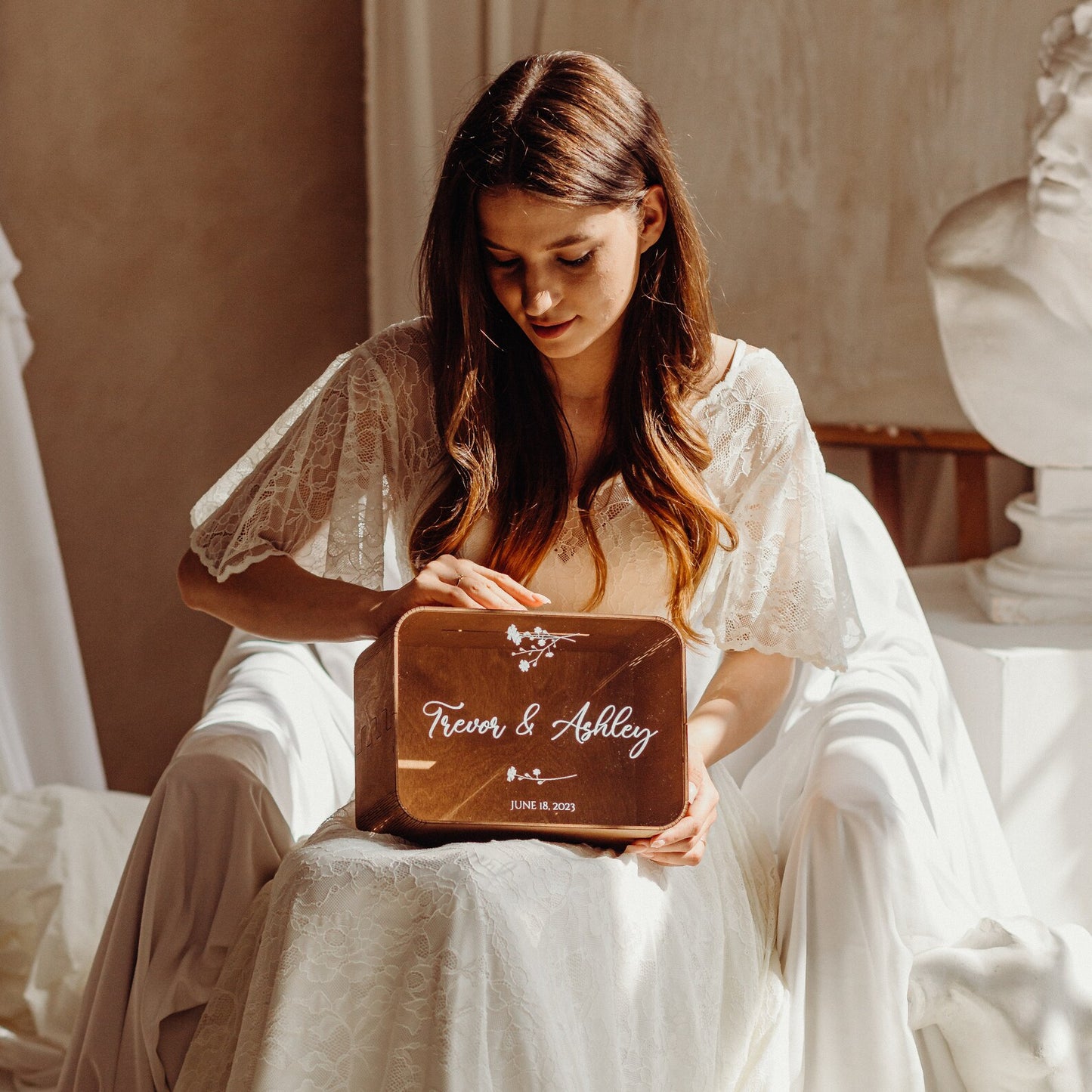 Personalized Wedding Card Box with Print
