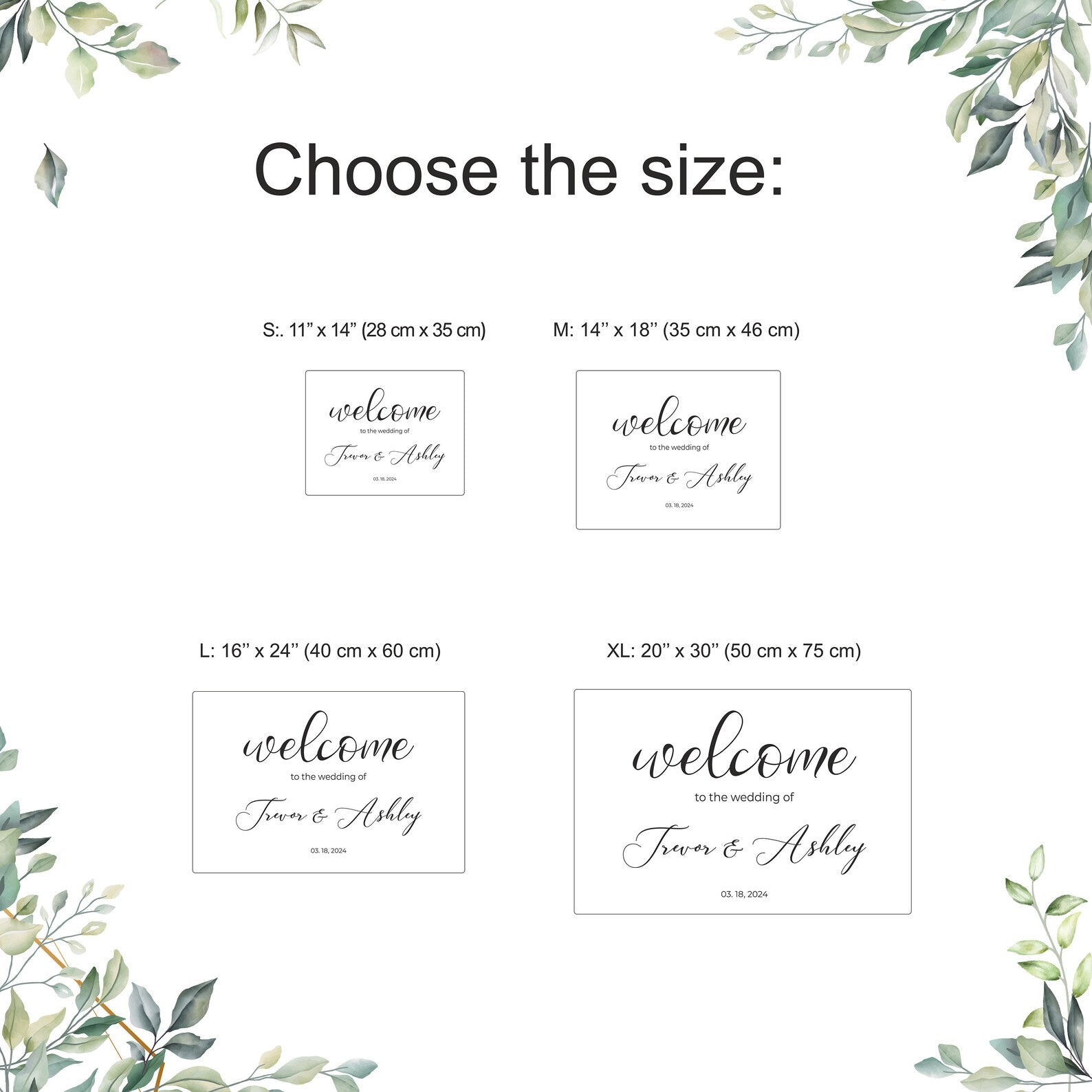 Personalized Acrylic Welcome Wedding Sign, Minimalist Wedding Decor