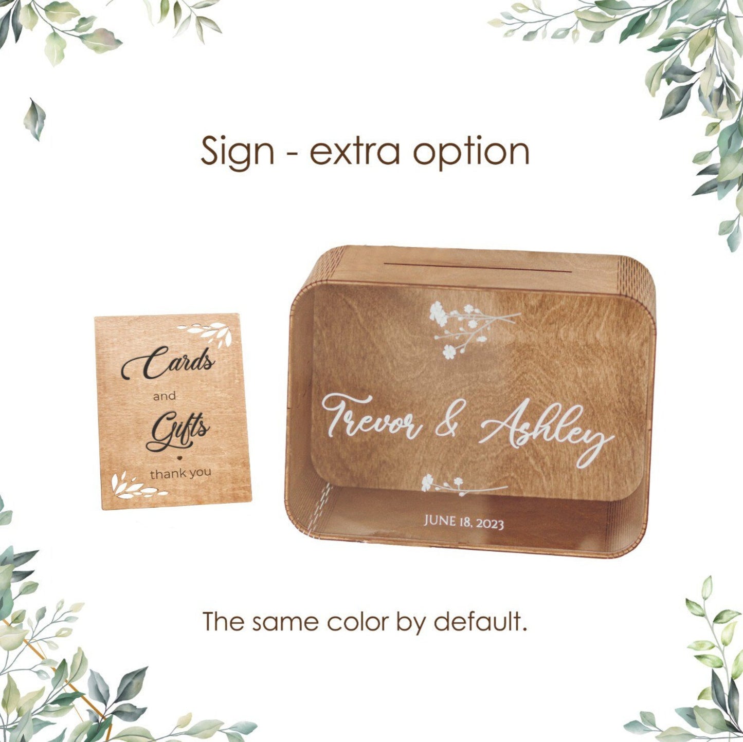 Personalized Wedding Card Box with Print