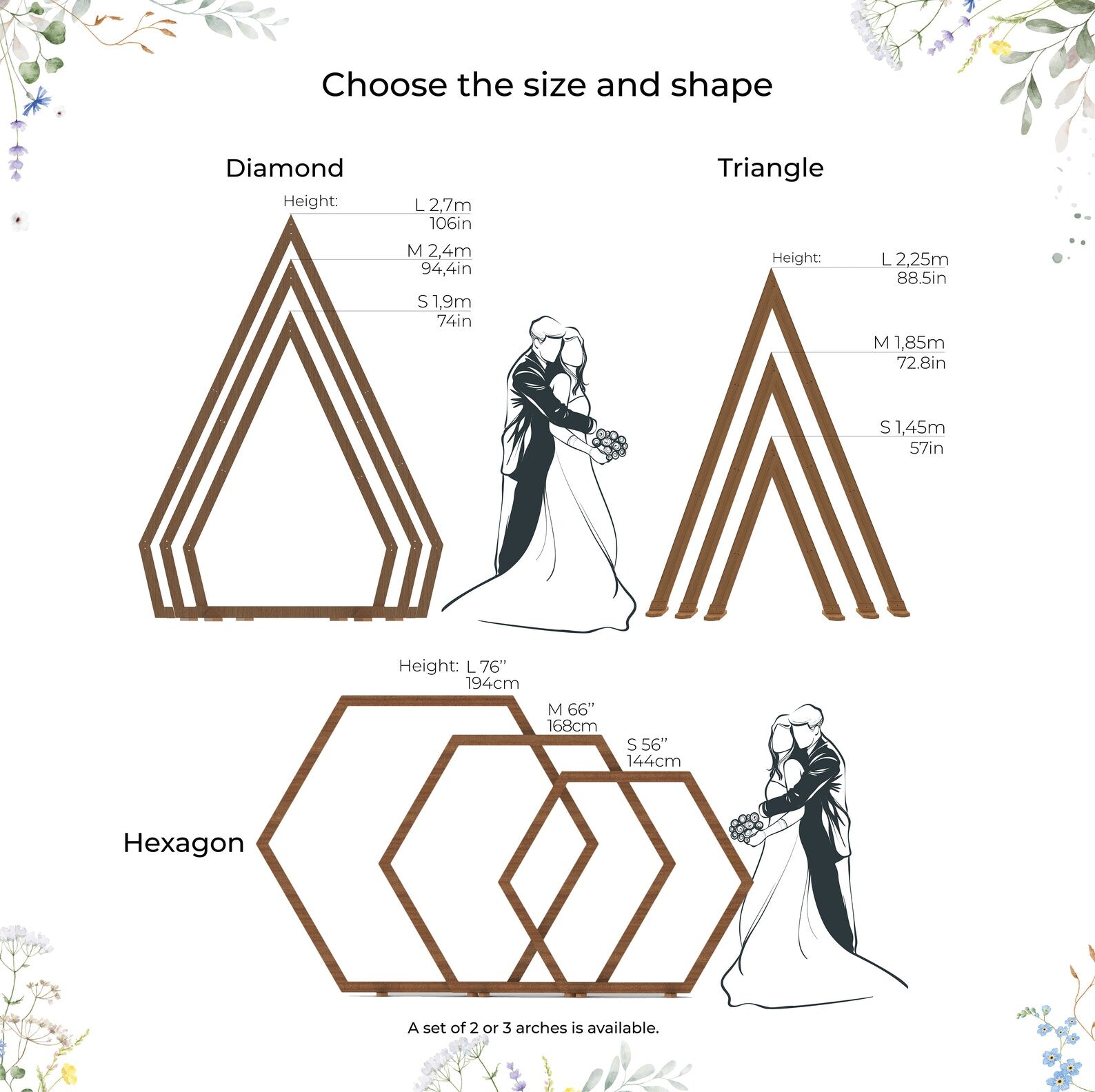 Wooden Wedding Arch: Hexagon, Triangle & Ruby-Shaped Wooden Arbor Backdrop