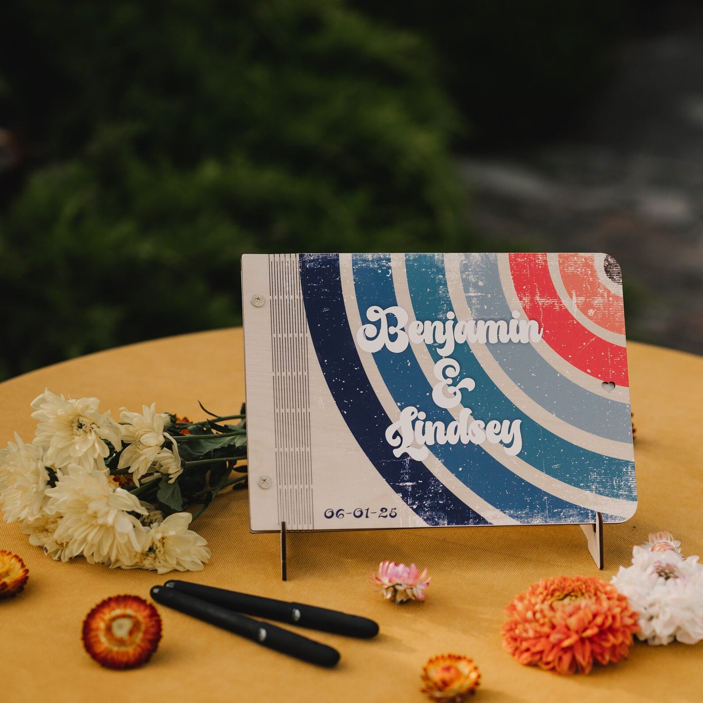 Personalized Retro Wedding Guest Book