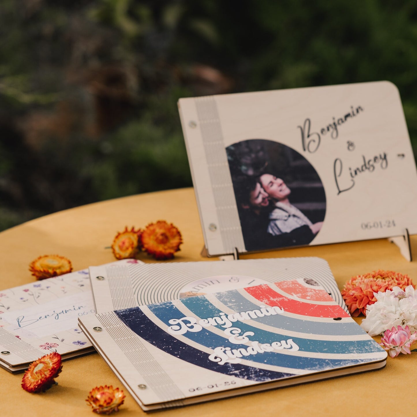 Personalized Retro Wedding Guest Book
