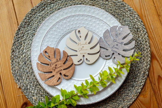 Tropical Wedding Monstera Favors