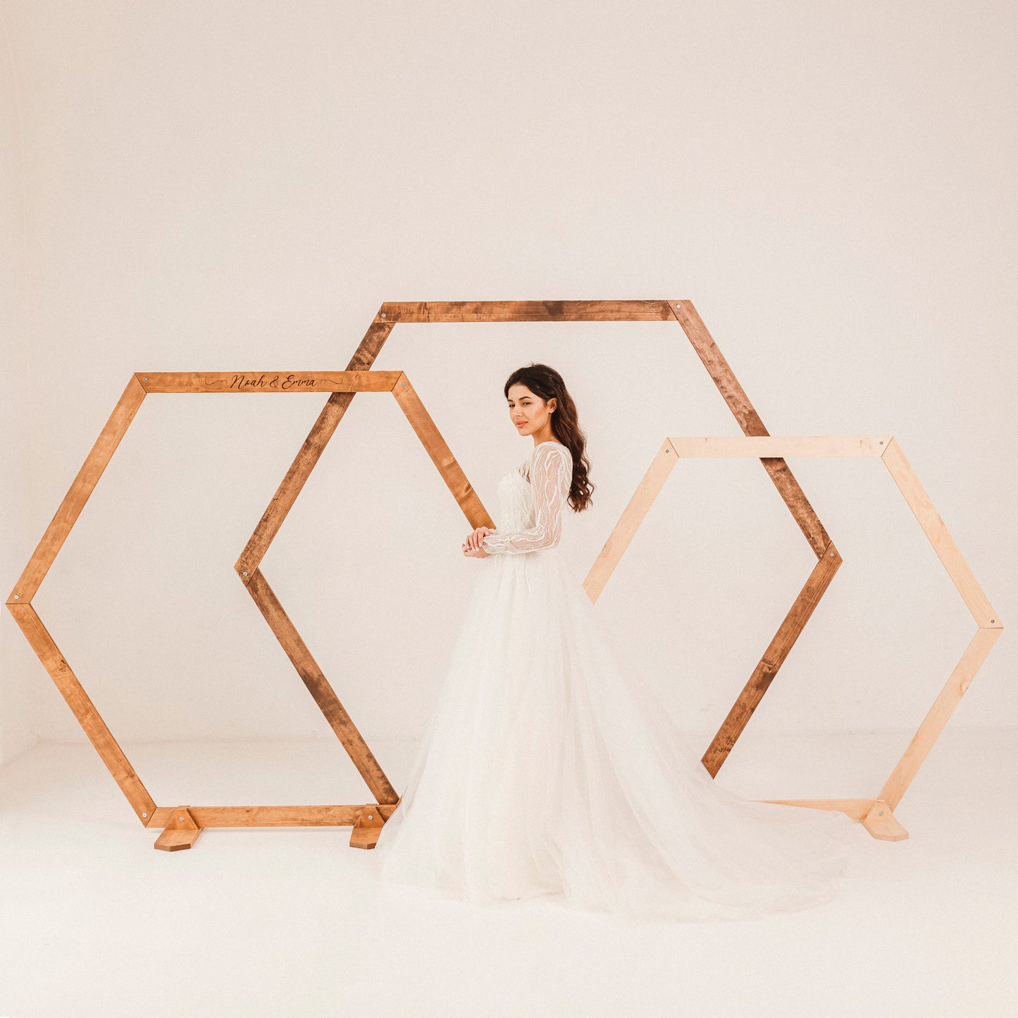 Wedding Arches: Hexagon, Triangle & Ruby-Shaped Wooden Arches