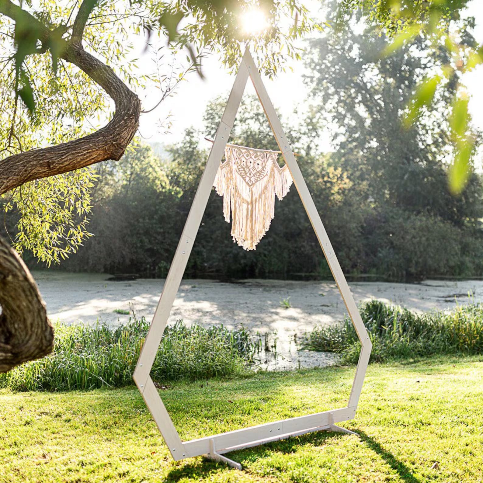 Wedding Arches: Hexagon, Triangle & Ruby-Shaped Wooden Arches