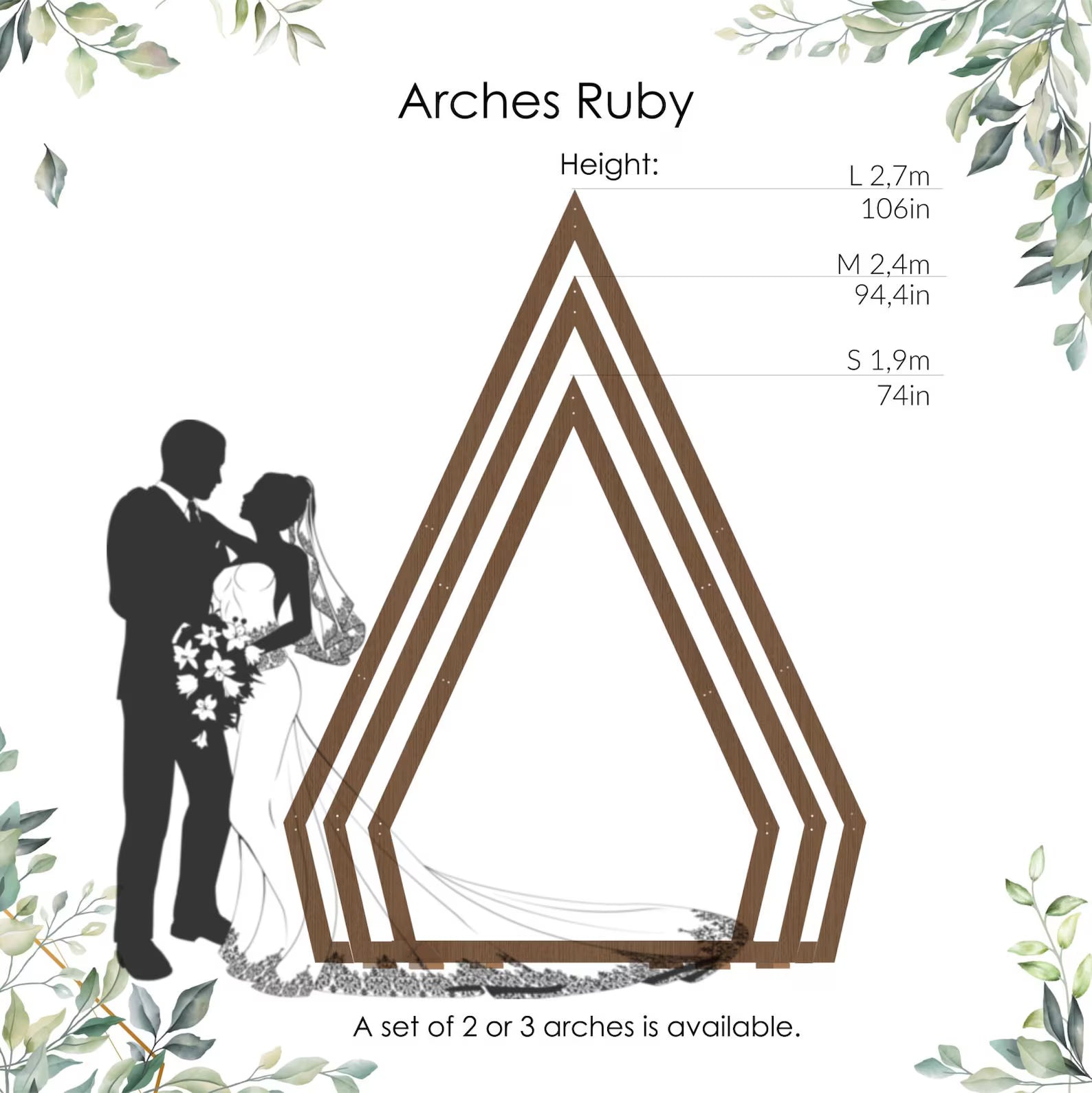 Wedding Arches: Hexagon, Triangle & Ruby-Shaped Wooden Arches