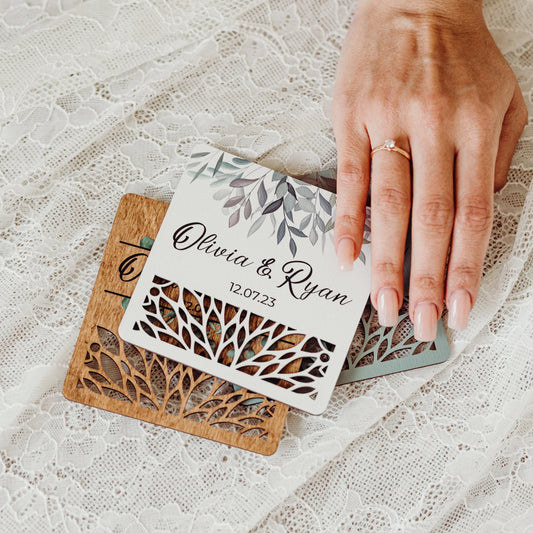 Rustic Wedding Square Coasters