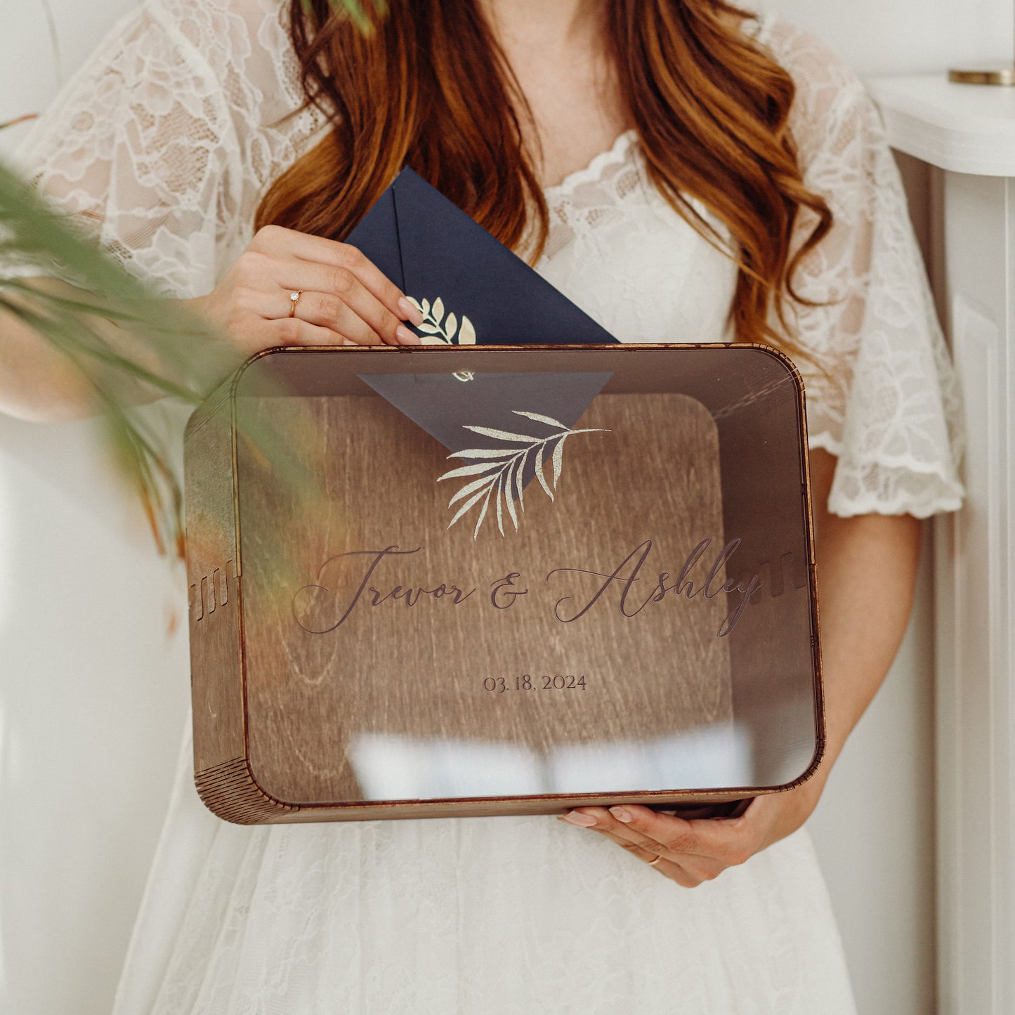 Personalized Wedding Card Box with Print
