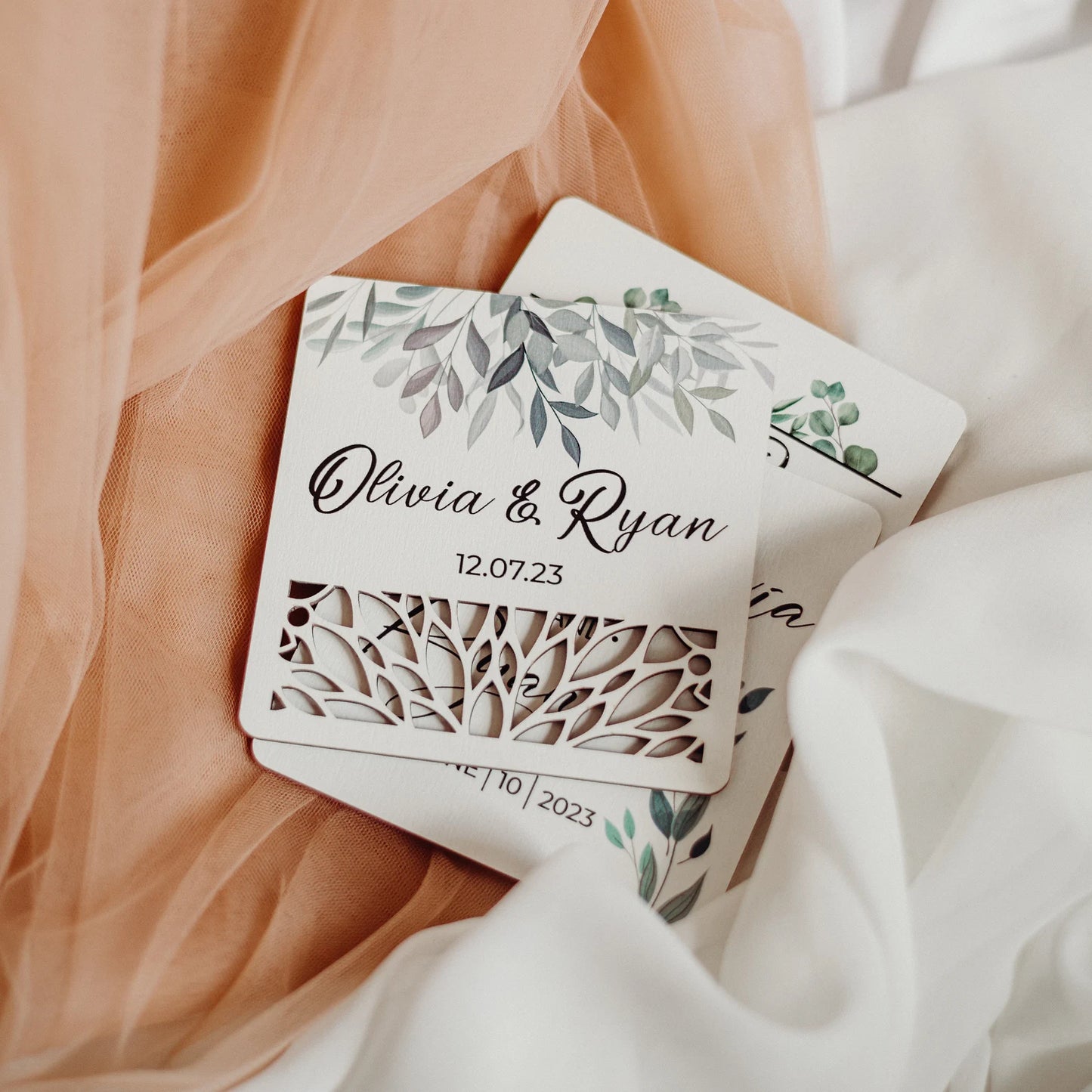 Rustic Wedding Square Coasters