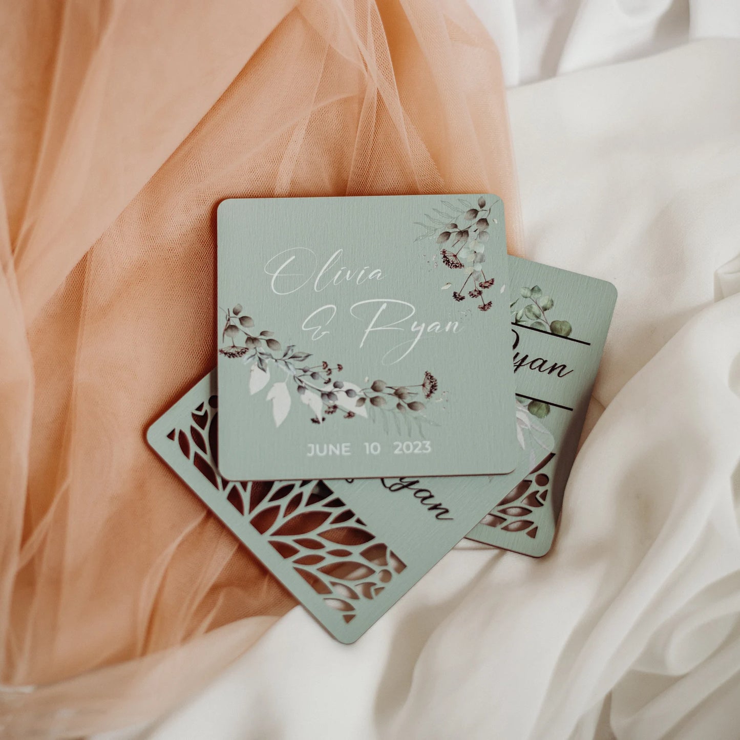 Rustic Wedding Square Coasters