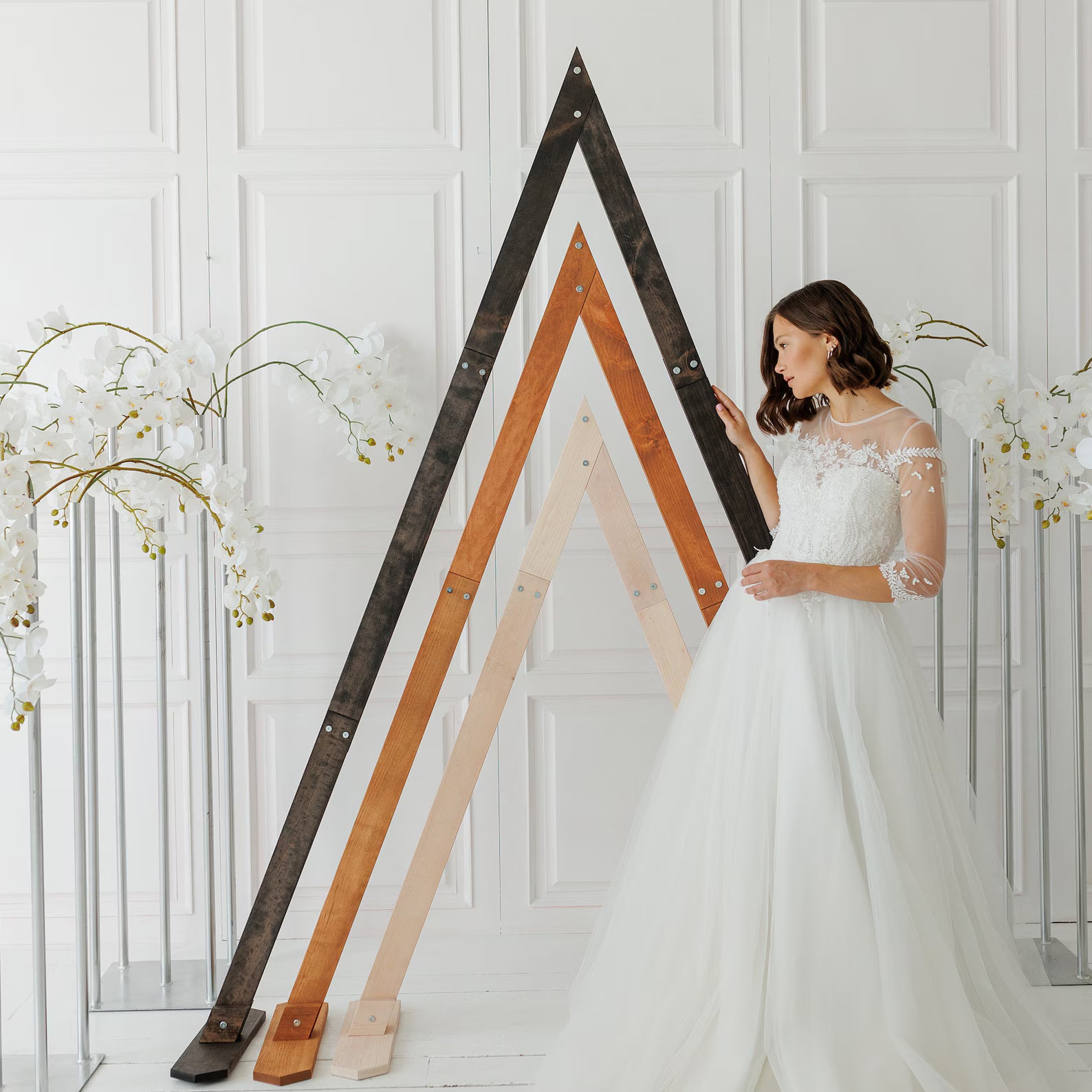 Wooden Wedding Arch: Hexagon, Triangle & Ruby-Shaped Wooden Arbor Backdrop