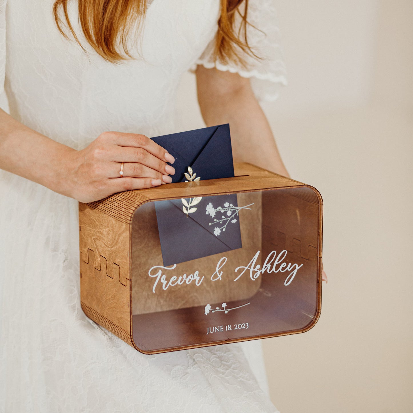 Personalized Wedding Card Box with Print