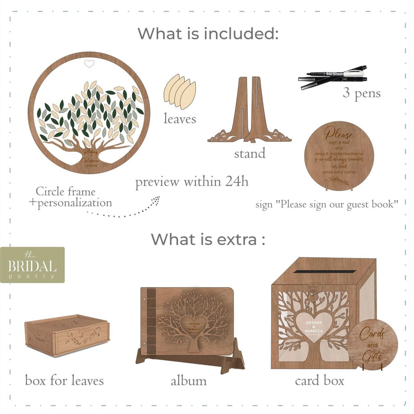 Personalized Family Tree Wedding Guest Book Alternative
