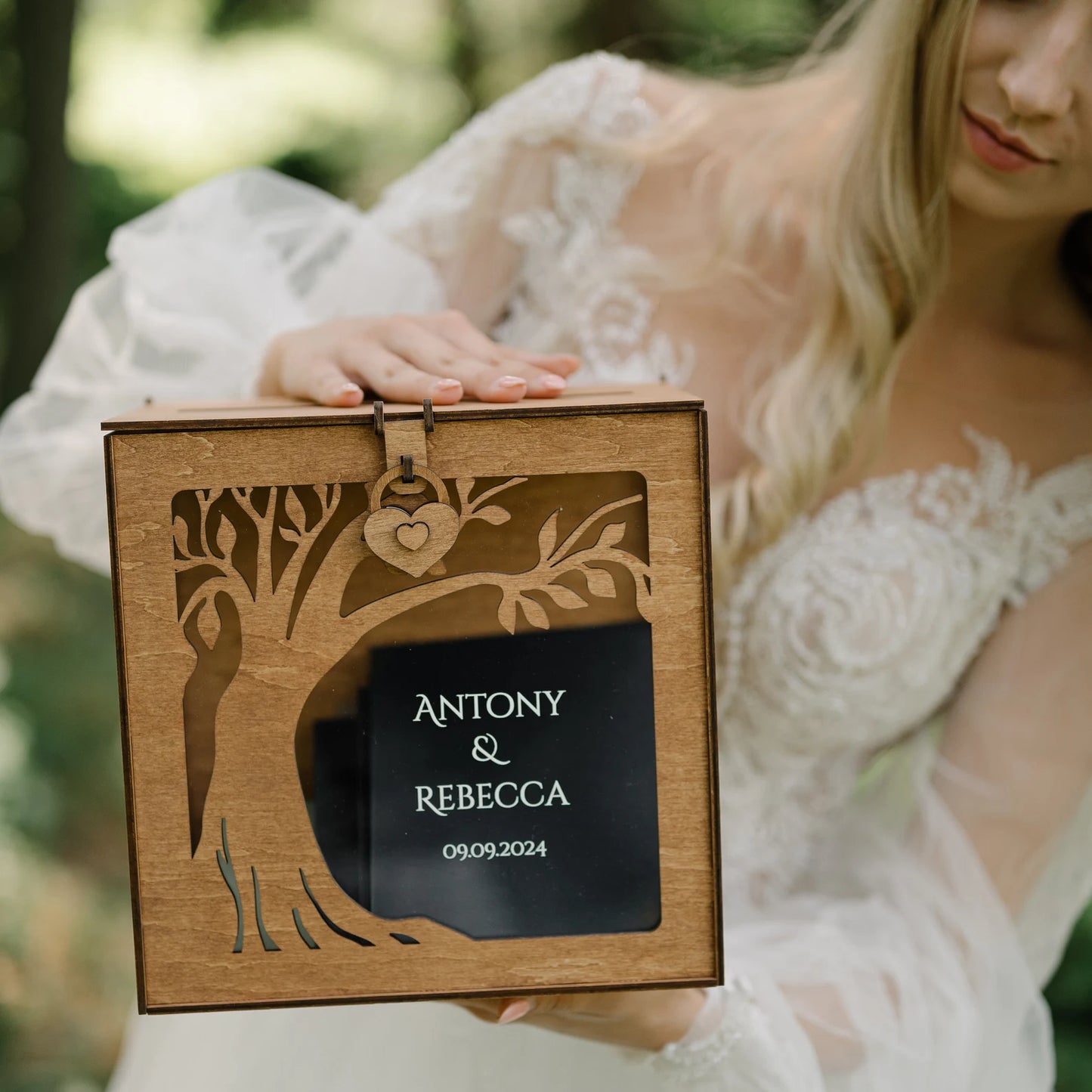 Personalized Family Tree Card Box for Wedding