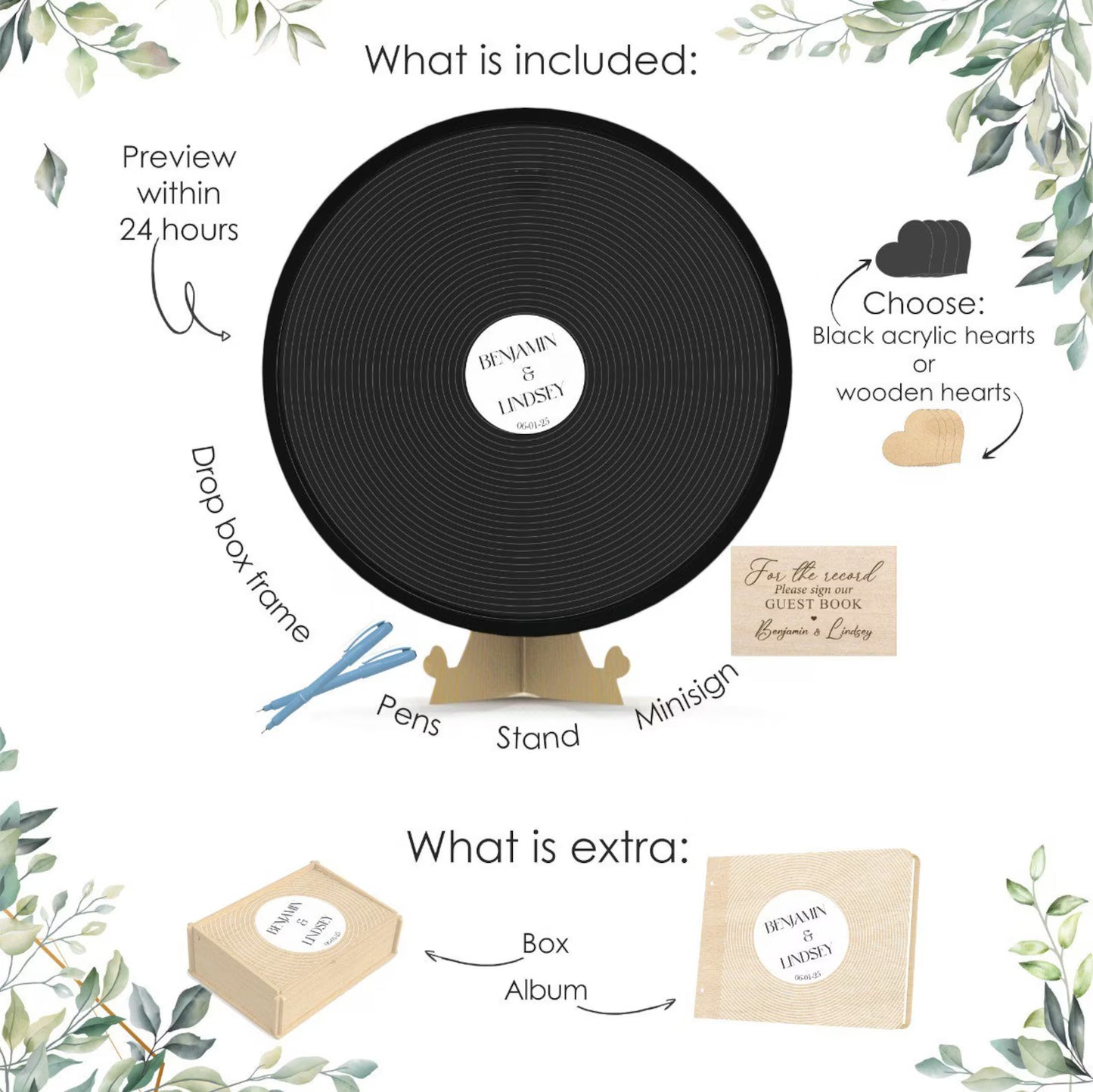 Retro Music Wedding Guest Book Alternative