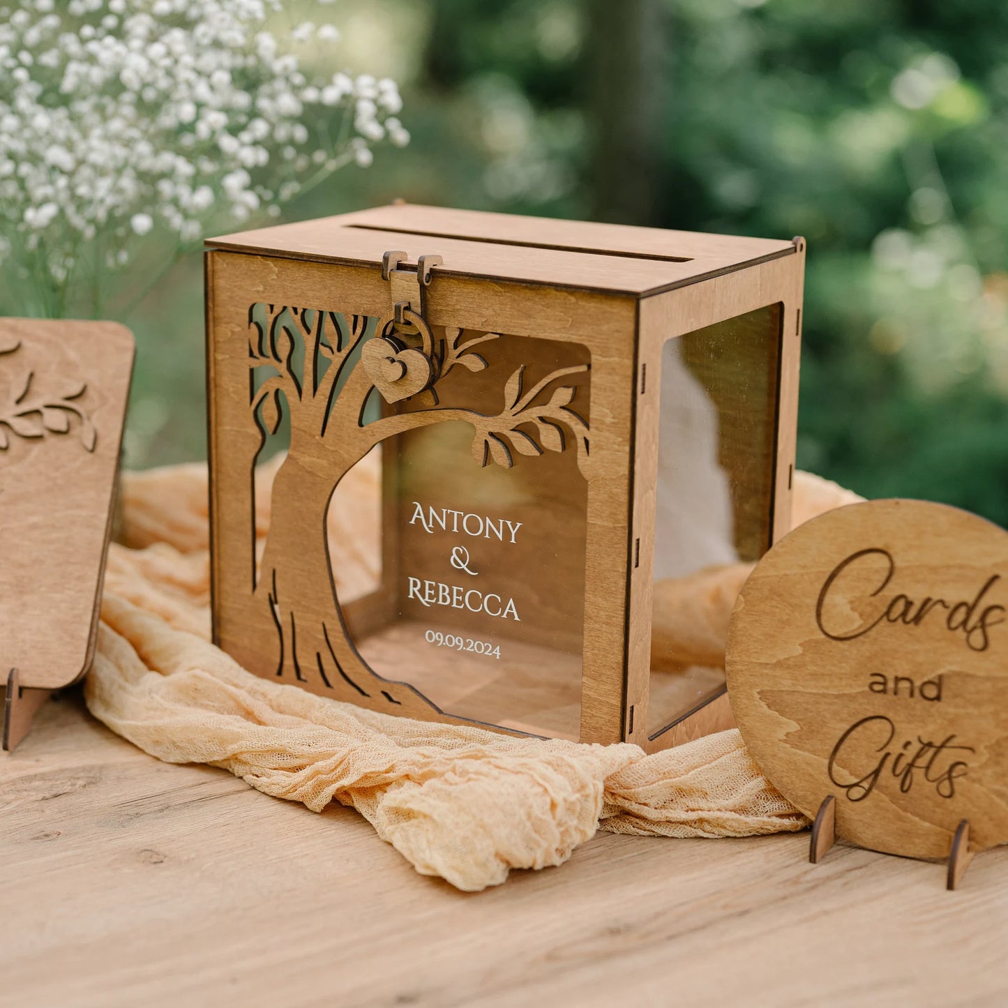 Personalized Family Tree Card Box for Wedding