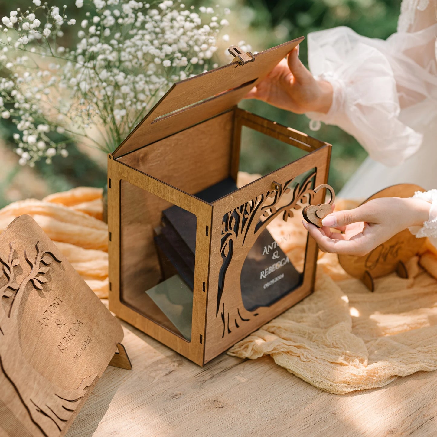 Personalized Family Tree Card Box for Wedding