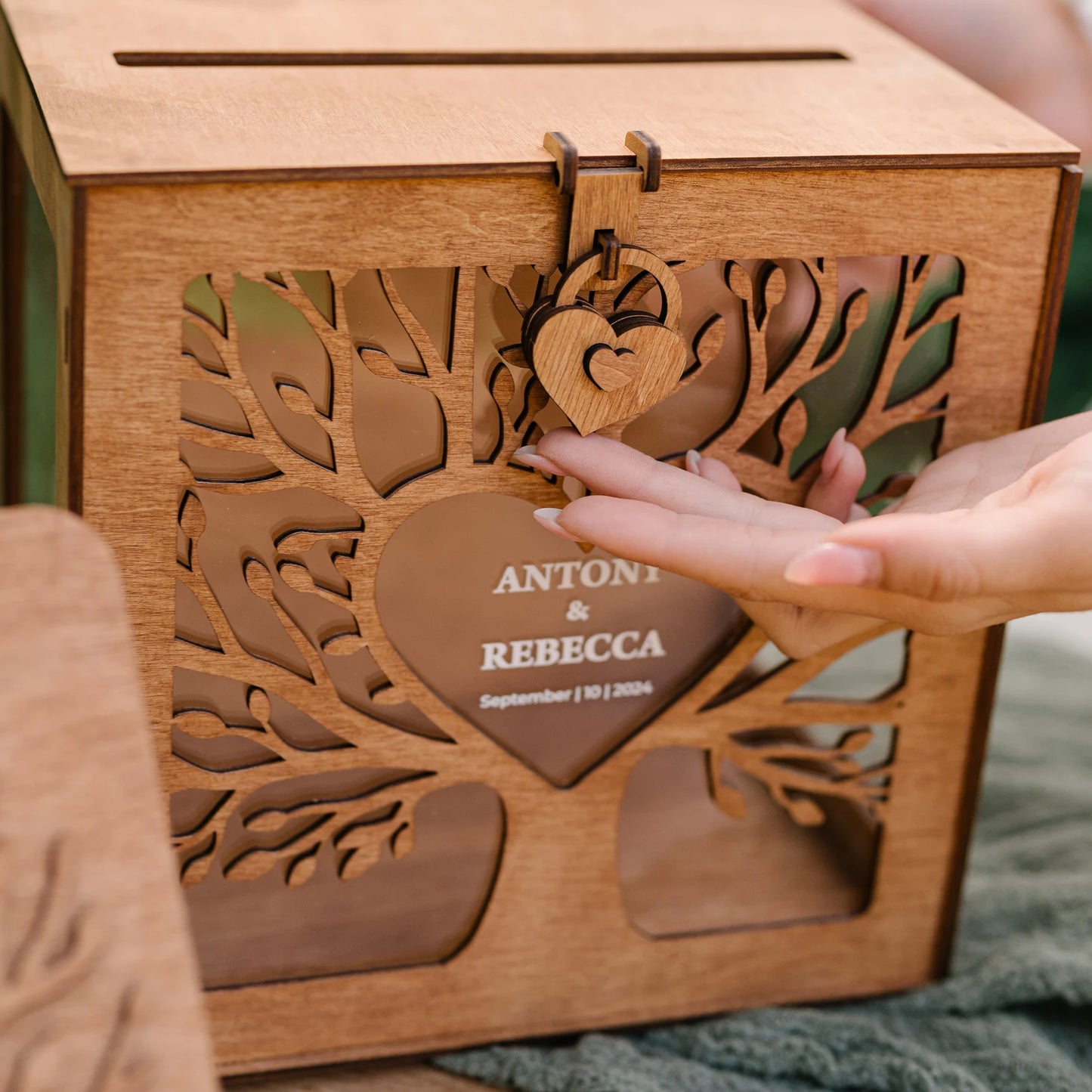 Personalized Family Tree Card Box for Wedding