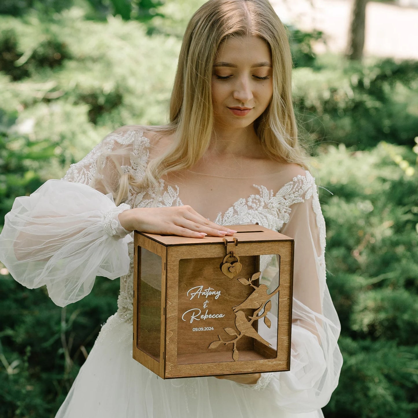 Personalized Family Tree Card Box for Wedding