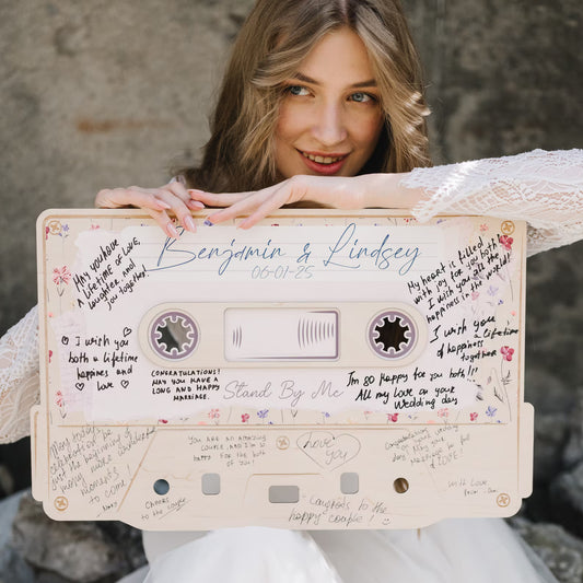 Retro Music Cassette-shaped Wedding Sign