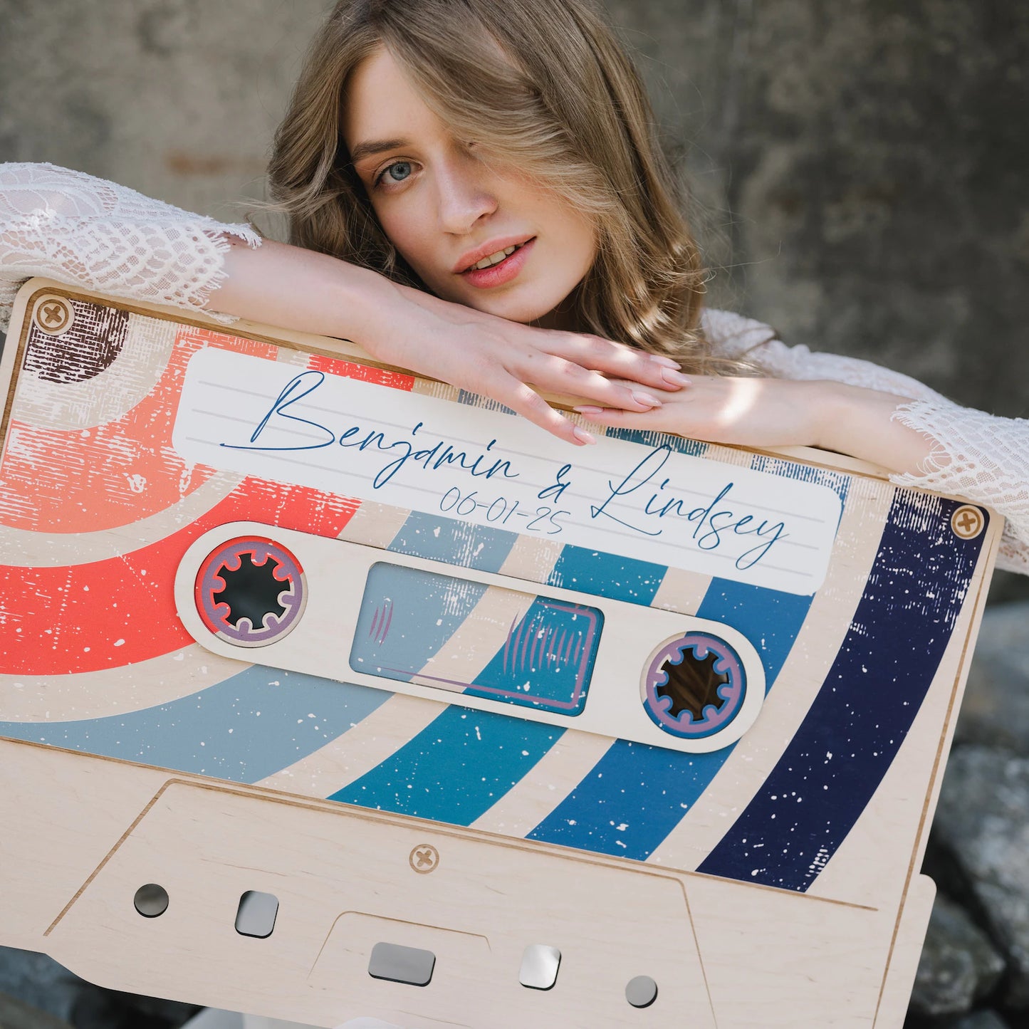 Retro Music Cassette-shaped Wedding Sign