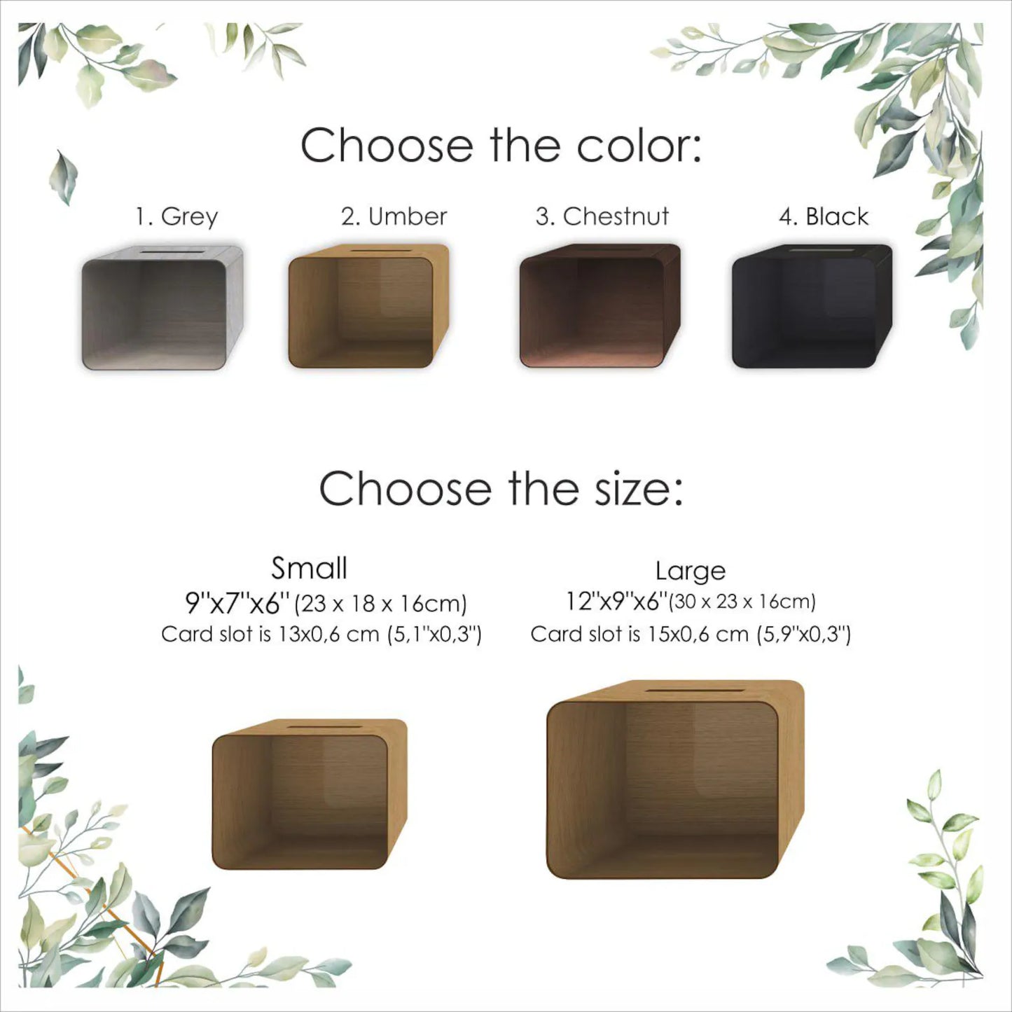 Personalized Wedding Card Box with Print