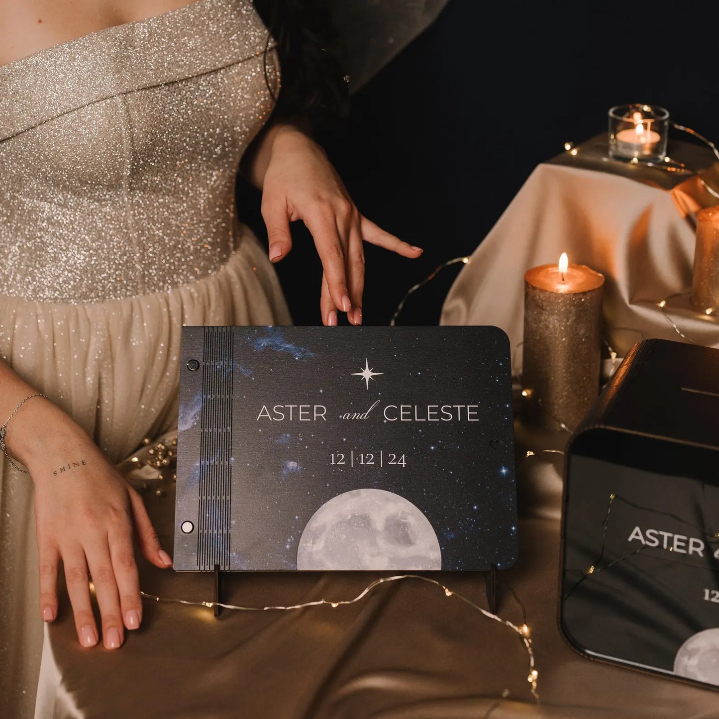Personalized Celestial Wedding Guest Book