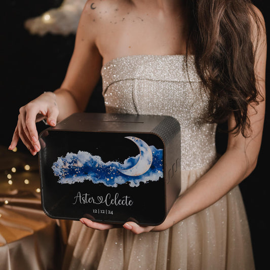 Personalized Celestial Wedding Card Box