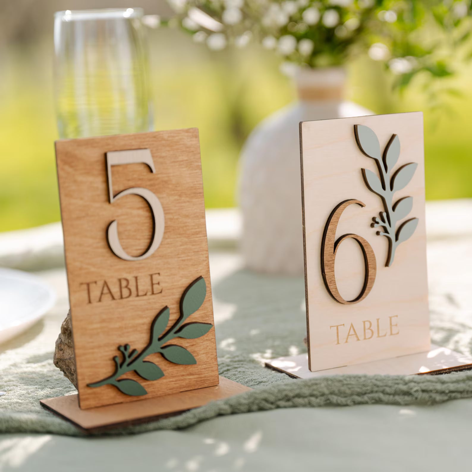 Custom Wooden Wedding Table Numbers