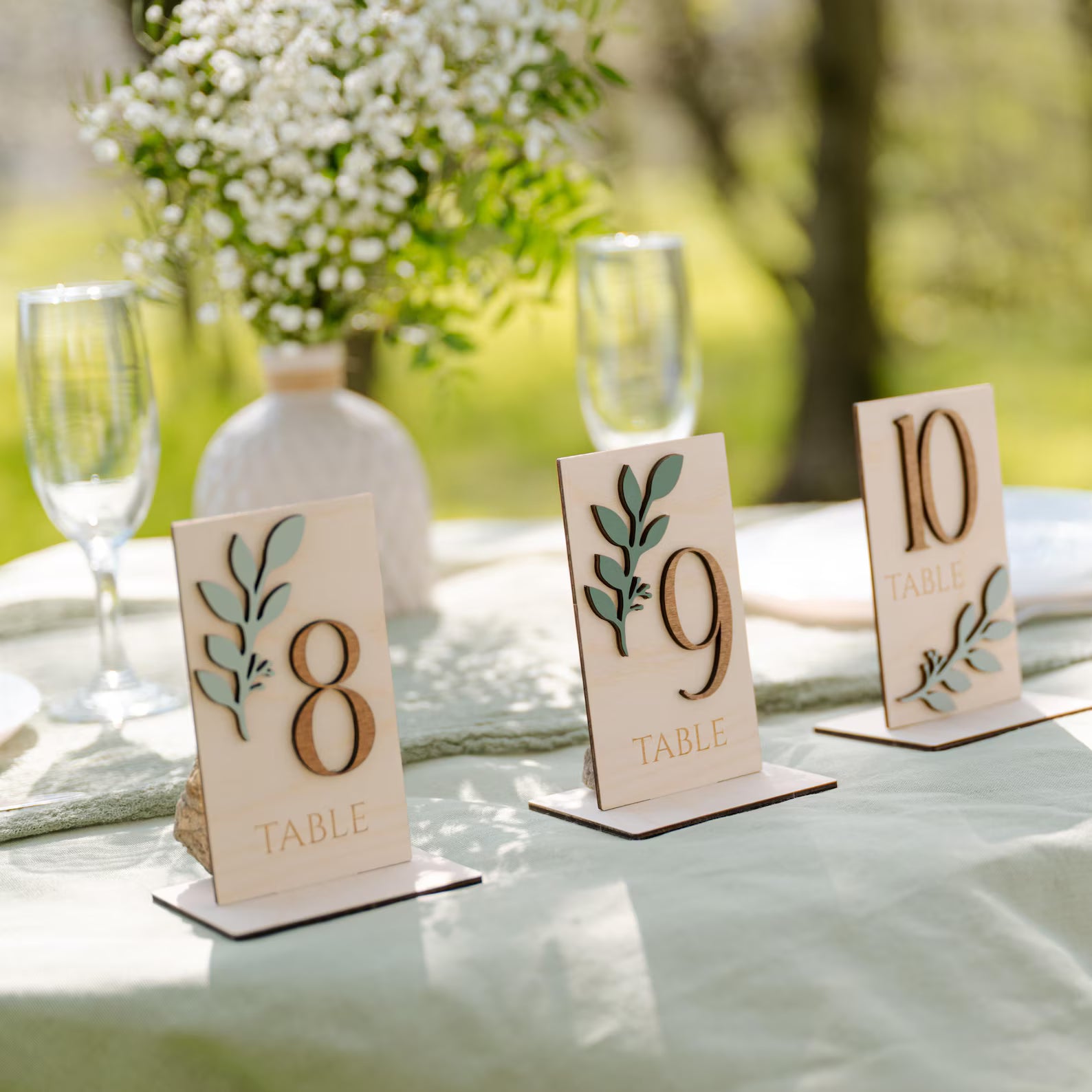 Custom Wooden Wedding Table Numbers