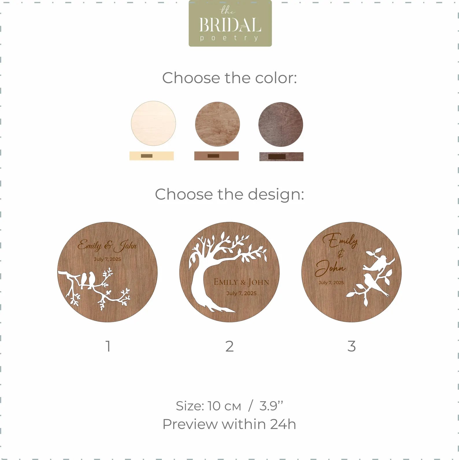 Personalized Family Tree Wedding Favors for Guests in Bulk: Coaster Gifts