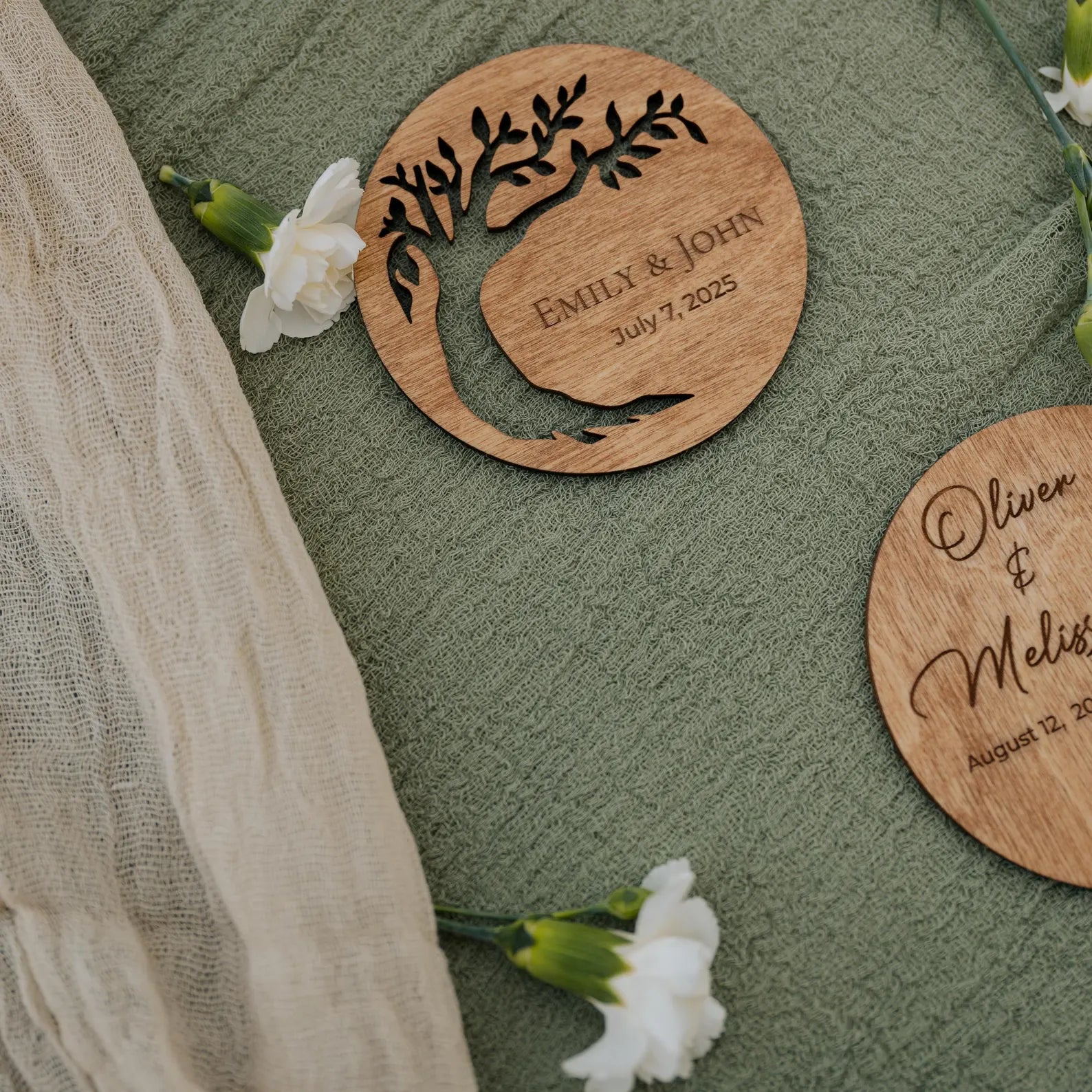 Personalized Family Tree Wedding Favors for Guests in Bulk: Coaster Gifts