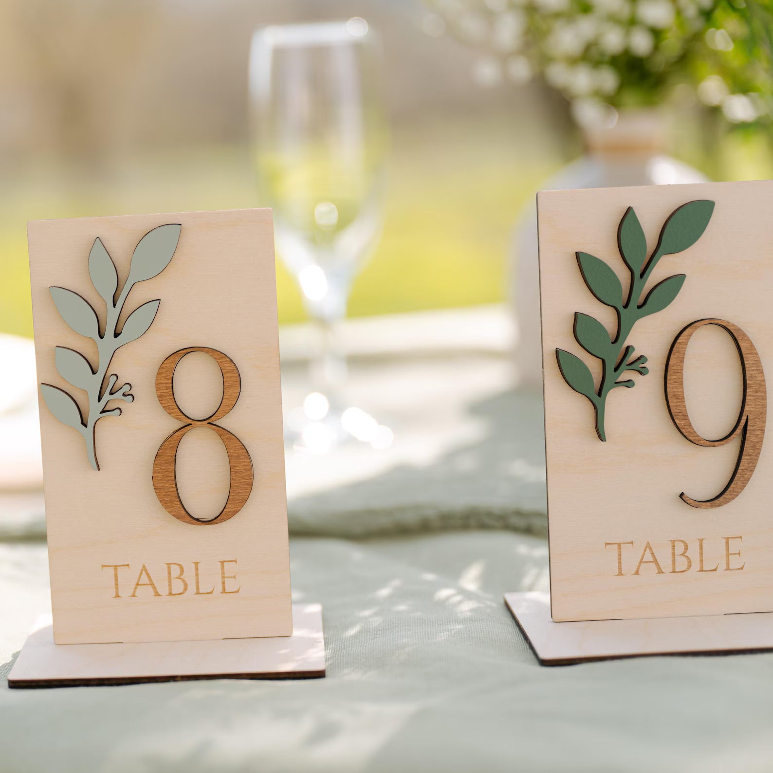 Custom Wooden Wedding Table Numbers