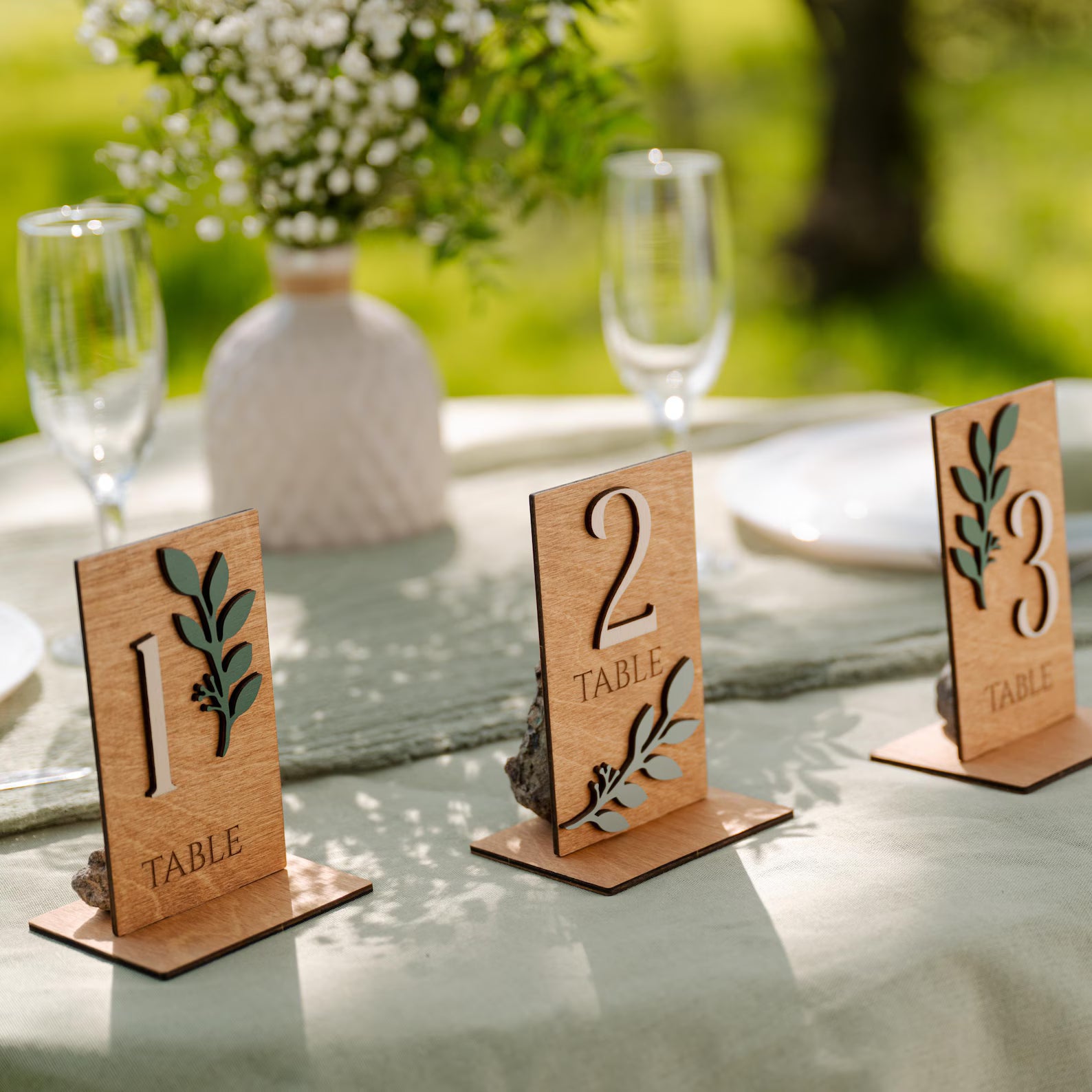 Custom Wooden Wedding Table Numbers