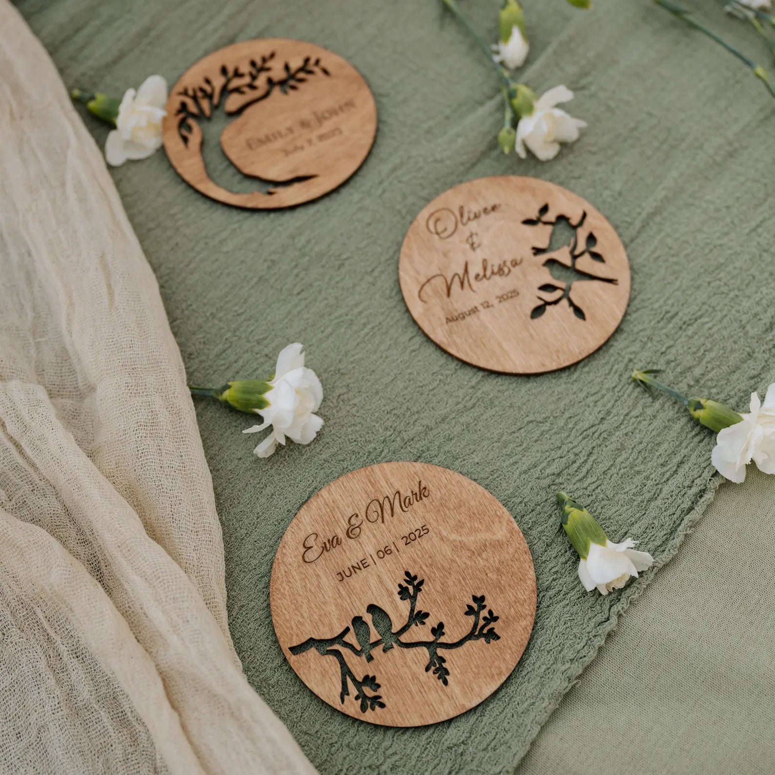 Personalized Family Tree Wedding Favors for Guests in Bulk: Coaster Gifts