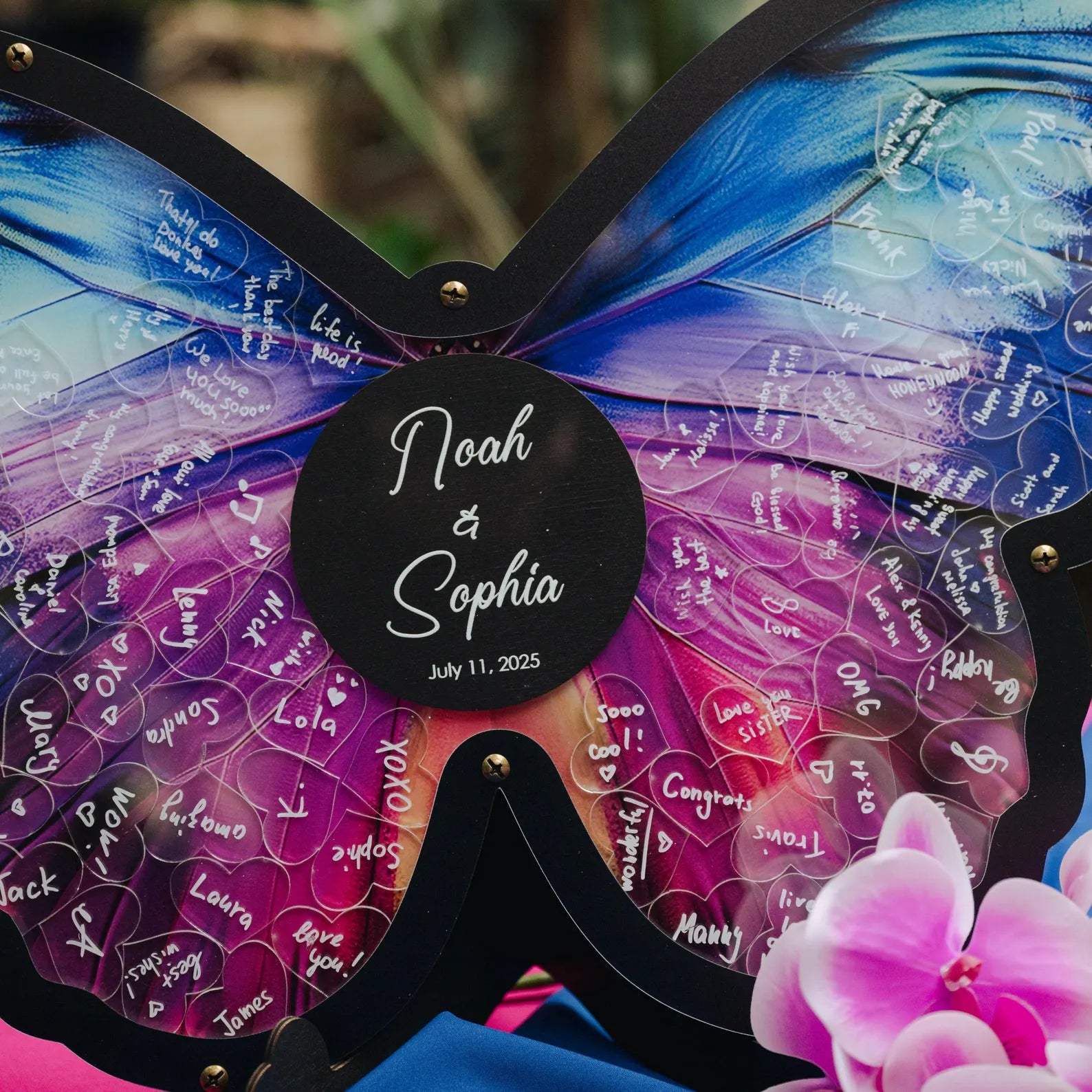 Butterfly Wedding Guest Book Alternative for Tropical Wedding
