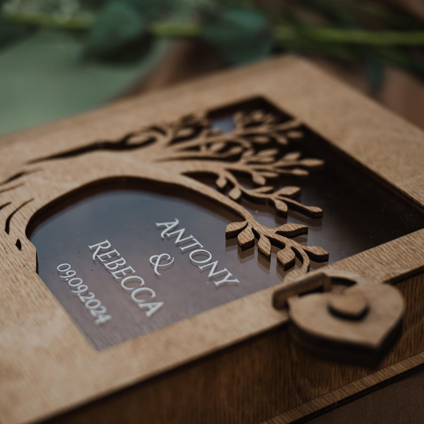 Custom Wedding Memory Box, Rustic Wedding Keepsake Book