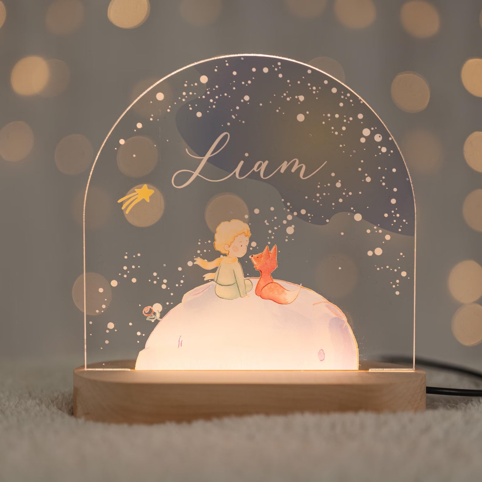Custom Floral Night Light for Baby Girl Nursery Decor - Personalized Name Lamp