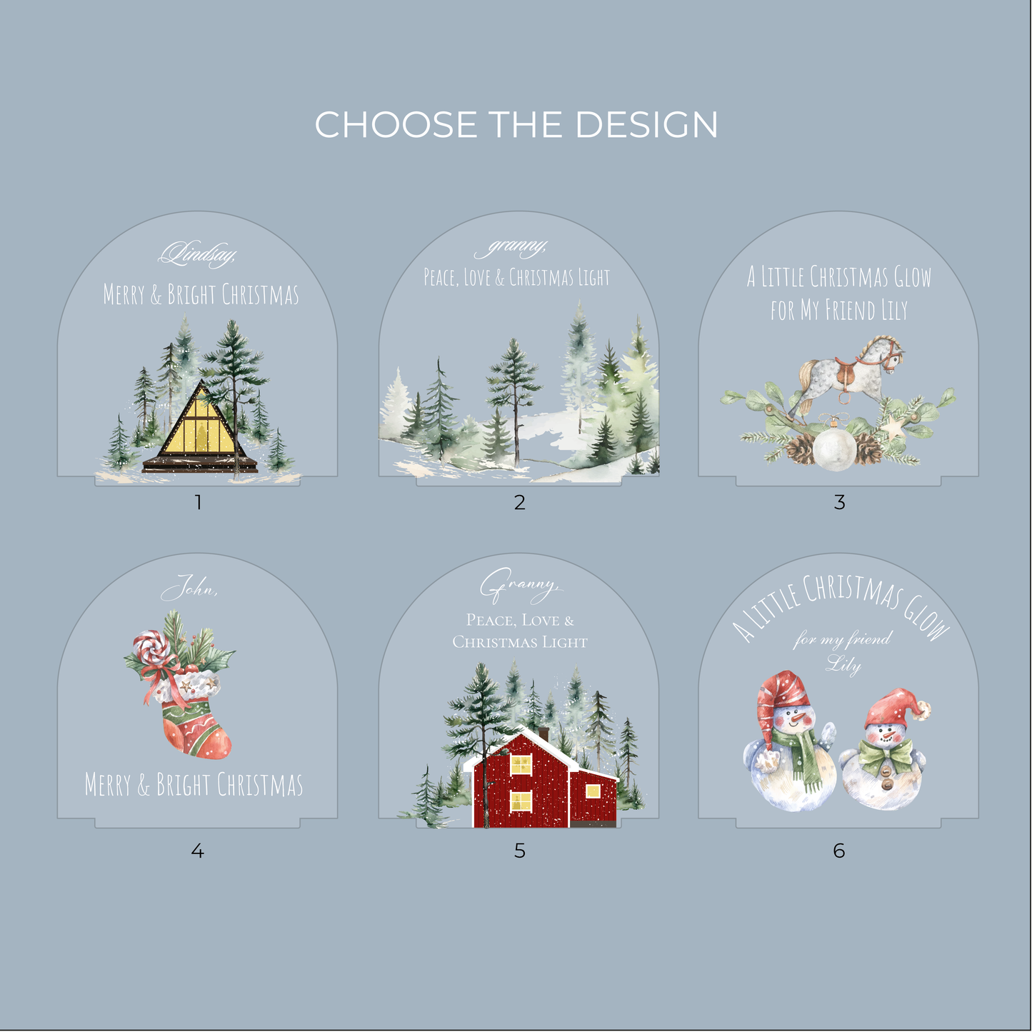 Personalized Christmas Night Light, Holiday Scandinavian Winter Decor