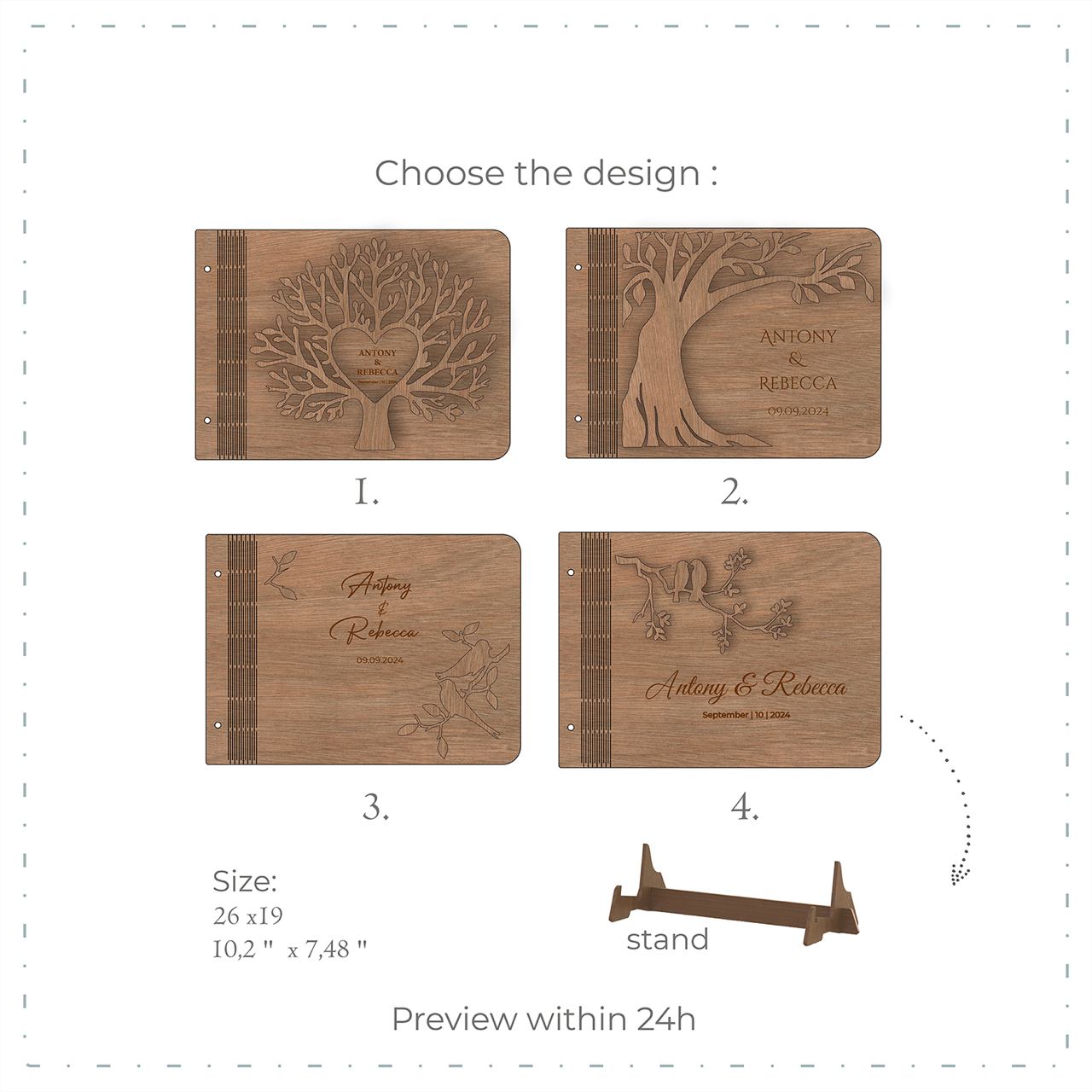 Personalized Family Tree Wedding Guest Book