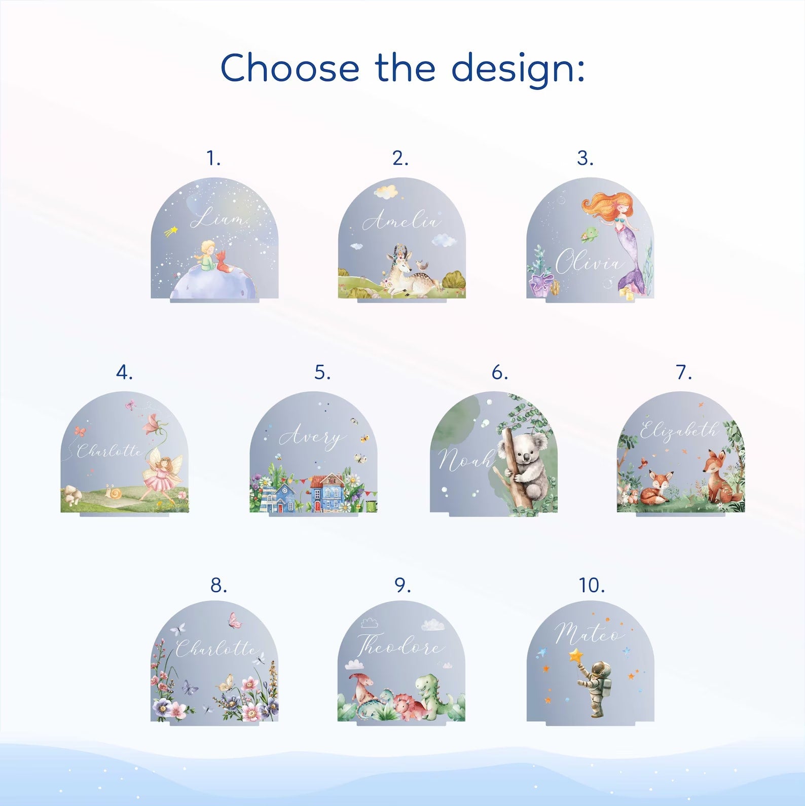 Custom Floral Night Light for Baby Girl Nursery Decor - Personalized Name Lamp